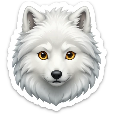 White wolf emoji sticker