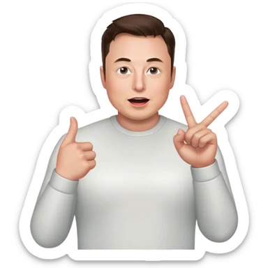 elon musk giving someone the finger, flipping them off, or flicking them off sticker