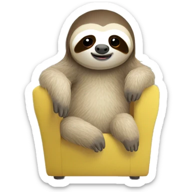 cute sloth cooling down heat in front of big fan sticker