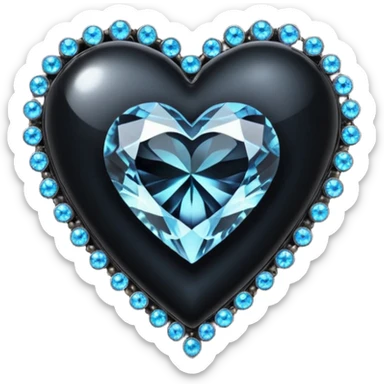 goth heart with a dark crystal brooch sticker