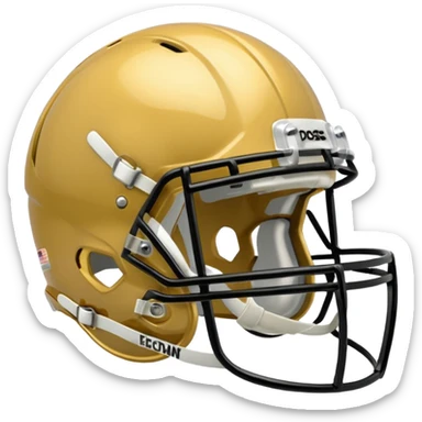 College football player helmet in gold color  sticker