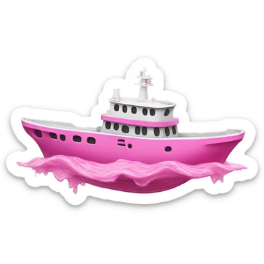 Realistic Pink Ship In water  sticker