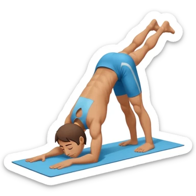downward dog boy yoga pose sticker
