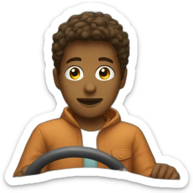 A boy driving car sticker