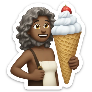 Big back eating ice cream  sticker