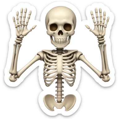 4-armed skeleton moving its hands sticker