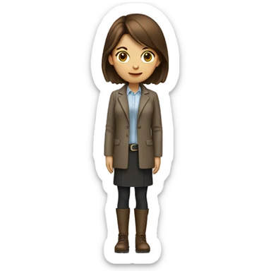 an architect  girl with brown hair  sticker