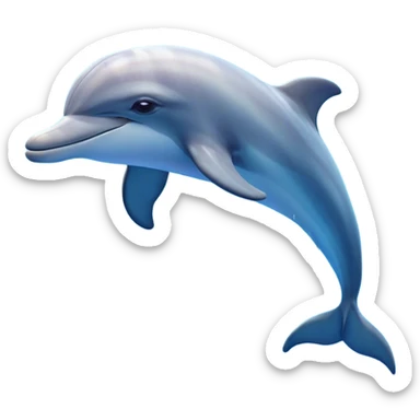 Cinematic Dreamy Dolphin Portrait Emoji, Floating serenely in a gentle sea of soft light, with a relaxed, streamlined body and half-closed, drowsy eyes that reflect a peaceful underwater lullaby, and a subtle, contented smile, Simplified yet irresistibly adorable features, highly detailed, glowing with a soft, dreamy aquatic radiance, high shine, calm and enchanting, stylized with an air of sleepy marine wonder, soft glowing outline, capturing the essence of a super cute dolphin that appears ready to drift into a sweet, soothing nap! sticker