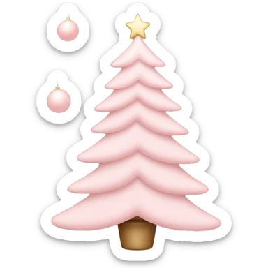 Blush pink Christmas tree with ornaments sticker