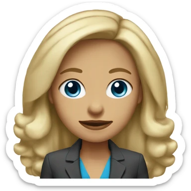 37 year old blue eyed dark blonde woman wearing a blazer sticker