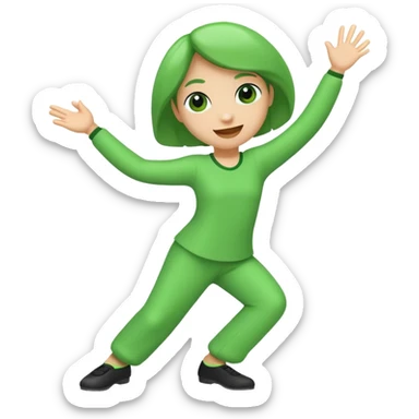 un numero 3 bailando en un fondo verde sticker