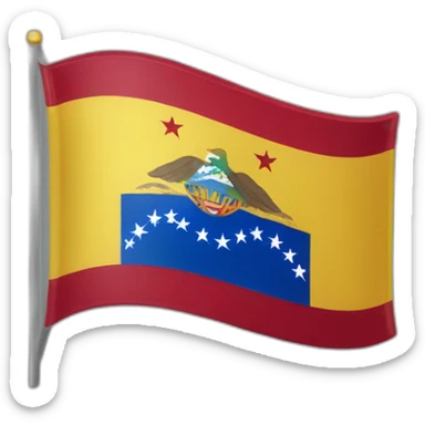 Bandera de Venezuela con el escudo nacional  sticker