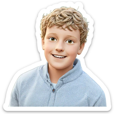 smiling boy in outdoor setting sticker