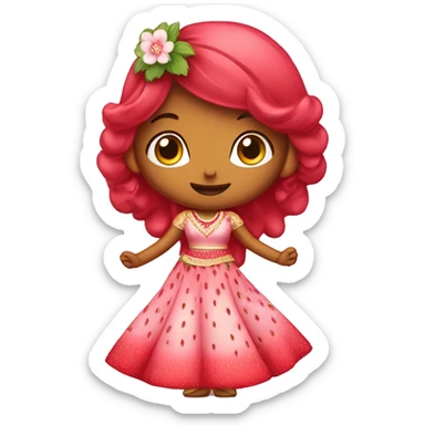 strawberry shortcake in a lehenga  sticker