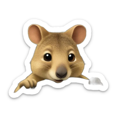 quokka wallaby driving in car sticker