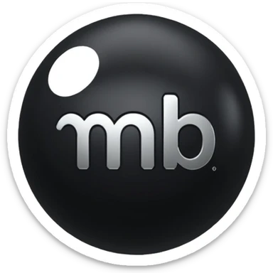 Black Ball with MB written on it sticker