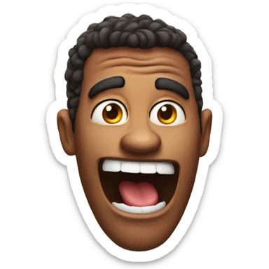 silly crazy face sticker