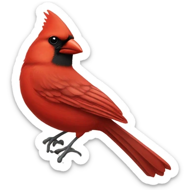 Red Cardinal sitting on a branch sticker
