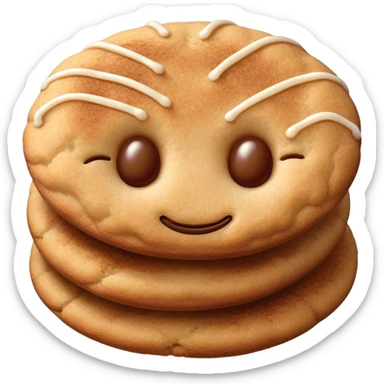 snickerdoodle cookie with cinnamon sugar coating sticker