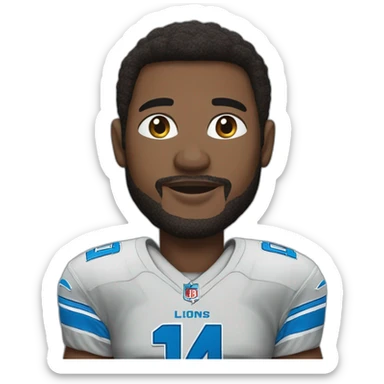 Detroit Lions football player wearing number 14 sticker