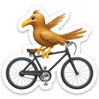 Bird on a bike  sticker