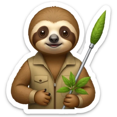 Sloth with a weed wacker  sticker