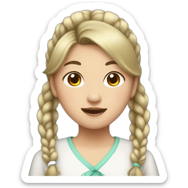 asian girl with pigtails sticker
