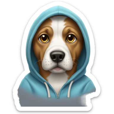 dog wearing hoodie sticker