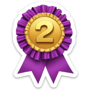 Award ribbon that says 2nd place  sticker