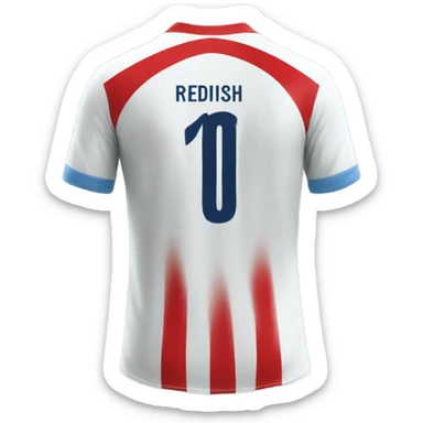 Back of Lionel Messi Jersey with number 10 and name "Reddish" sticker