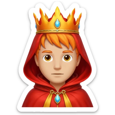 Fire King – flame crown + scarlet cloak sticker