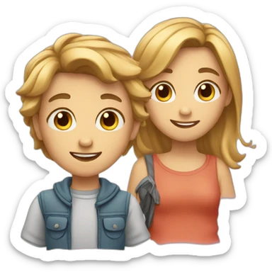 boy amd girl sticker