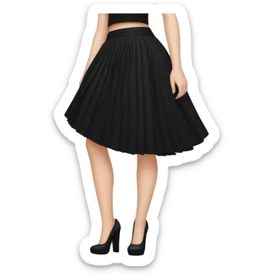White girl high heels black pleated skirt sticker