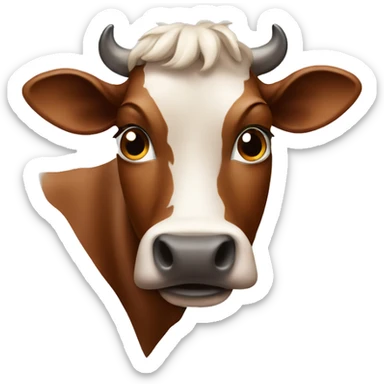 Brown western cow sticker