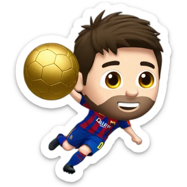 Messi con balón de oro sticker