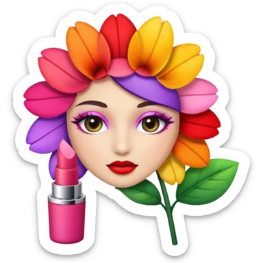 Flower knows makeup stuff sticker