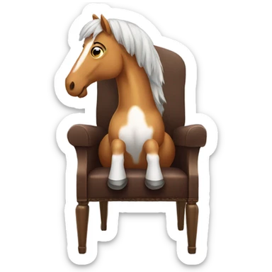 horse sitting in a chair sticker
