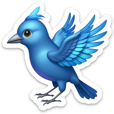 Blue nightingale flapping his wings  sticker