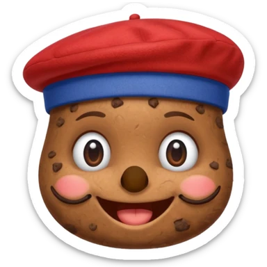 Smiling piece of poo with the beret and a french flag sticker