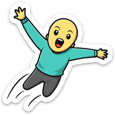person with head thrown back, screaming with excitement, pure joy, expressive face sticker