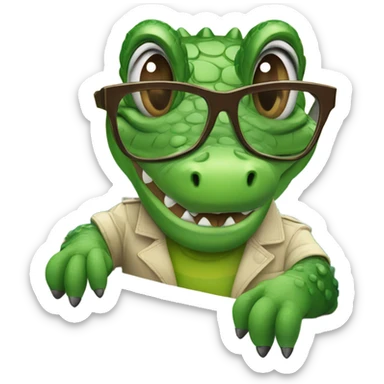A crocodile with glasses on a yacht sticker