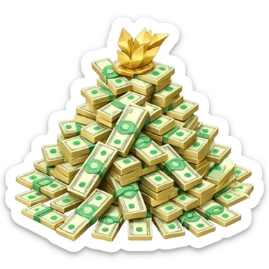 money in a glitter $  sticker