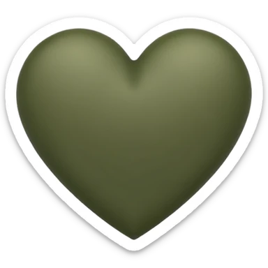 Army green coloured heart  sticker