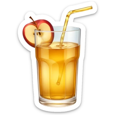 Apple juice in large glass sticker