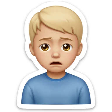 sad child crying, apple style emoji sticker