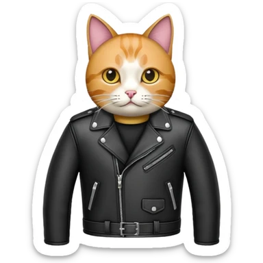 cat in leather jacket sticker