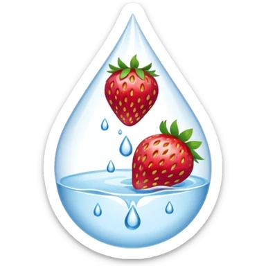 water with strawberry slices sticker