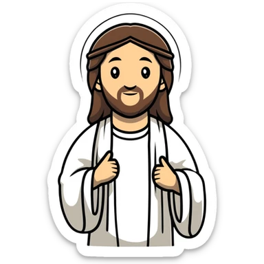 Jesus meditating, peaceful expression sticker