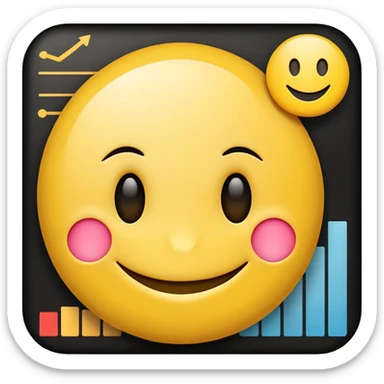 smiley with data charts sticker