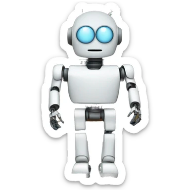 Robot on book shelves sticker
